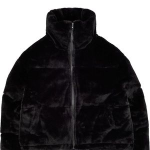 Apparis NWT Velvet Puffer Coat in Black
